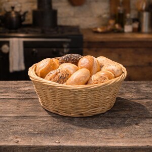 Willow Fruit Bowl: Rustic Wicker Bread Bowl (25cm)