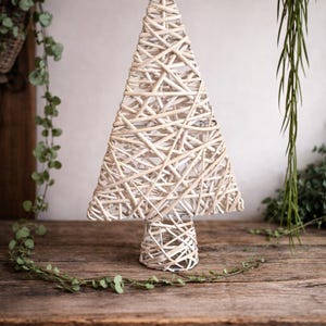 White Wash Willow Tabletop Christmas Tree