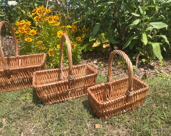 Rectangular Willow Basket, Easter egg basket, Flower Girl Basket