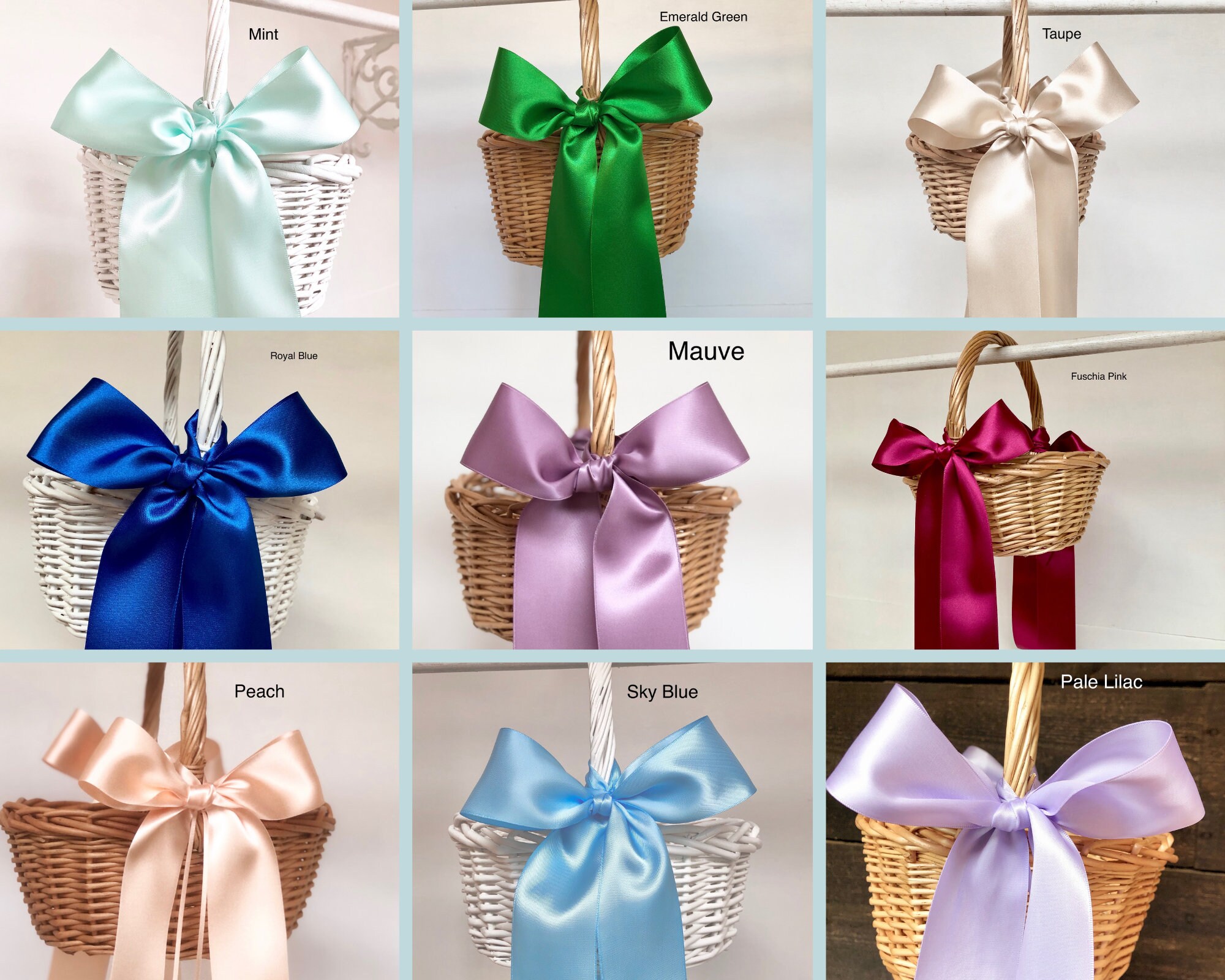 Flower Girl Basket Buff Willow Basket Childs Basket Flower Etsy UK