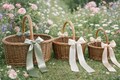 Willow Confetti Basket: Unpeeled Willow, Wedding Decor, WD