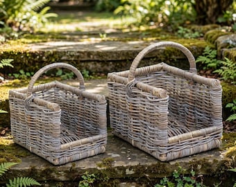Kubu Small and Medium Rattan Open Ended Log Basket
