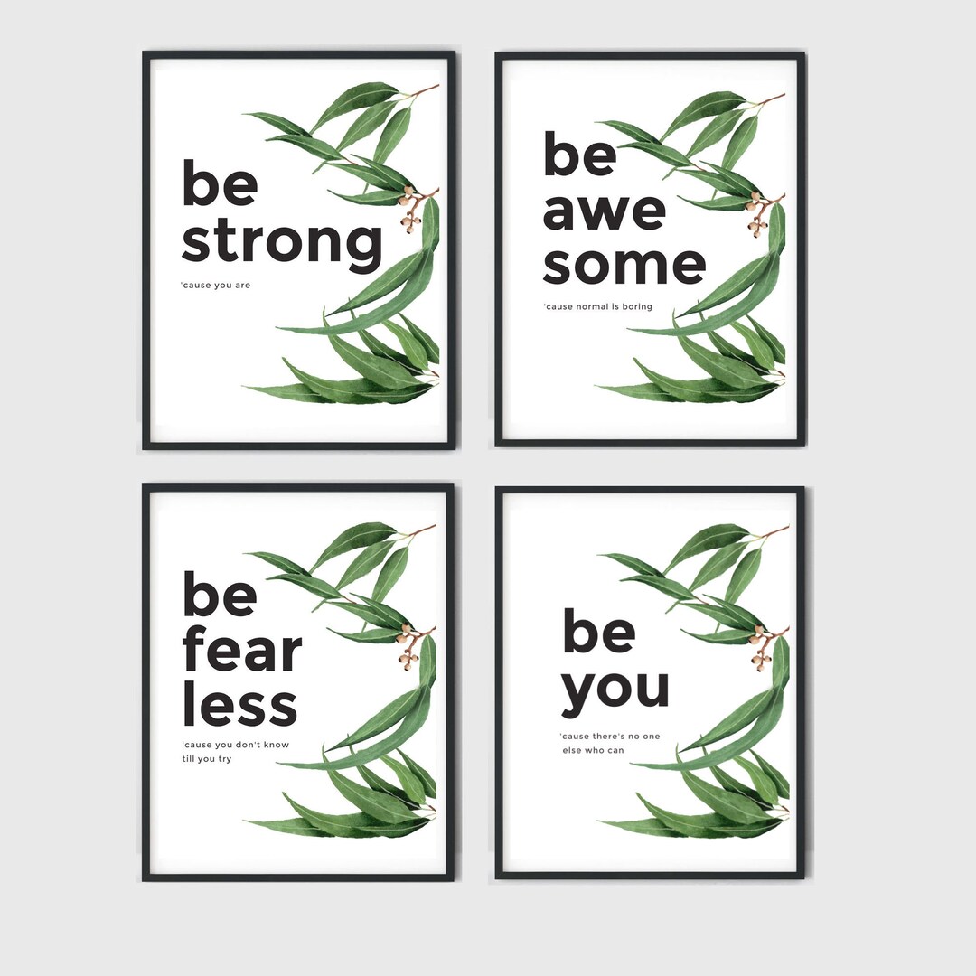 Inspiration Wall Art Set of 4 Wall Prints Printable Wall Etsy