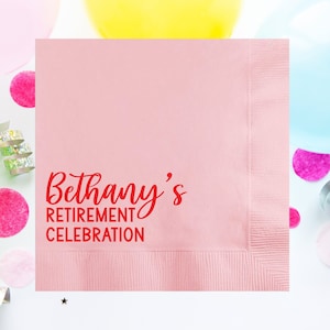 Retirement Celebration Custom Cocktail Napkins, Retirement Party Decorations, Personalized Party Favors, Retired 2023, Officially Retired