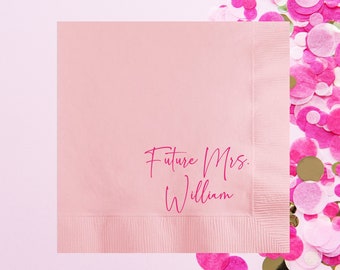 Future Mrs Bride Shower Napkins, Personalized Bridal Party, Printable Bachelorette Party Decor, Bridal Party, Bride Brunch Cocktail Napkins