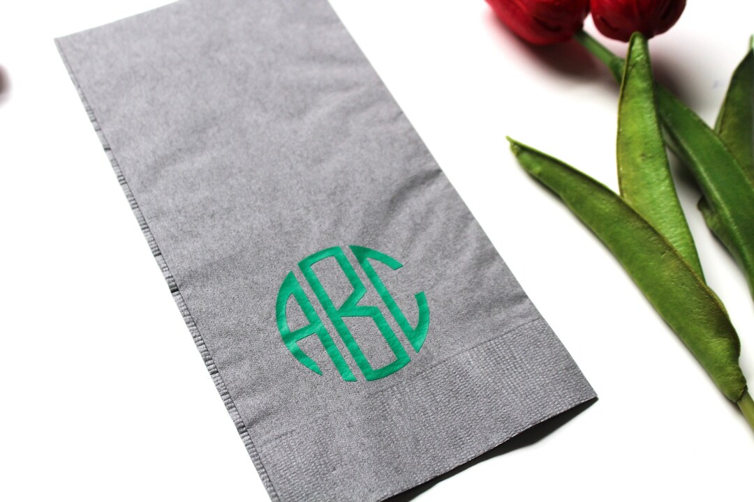2550100 Quantity Custom Paper Napkins, Personalized Modern Monogram