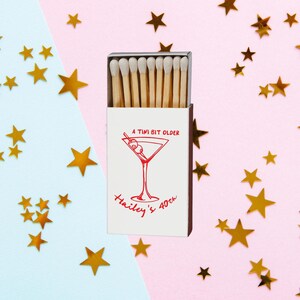 A Tini Bit Older Personalized Birthday Matchboxes with Martini Design 画像 6