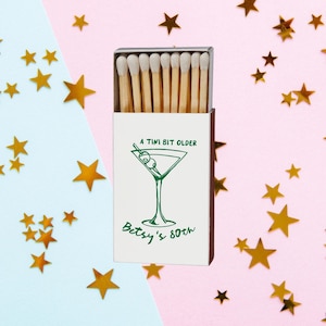 A Tini Bit Older Personalized Birthday Matchboxes with Martini Design