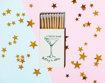 A Tini Bit Older Personalized Birthday Matchboxes with Martini Design