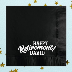 Happy Retirement Custom Cocktail Paper Napkins, Retirement Party Decorations, Personalized Party Favors, Retired 2023, Retirement Mode On