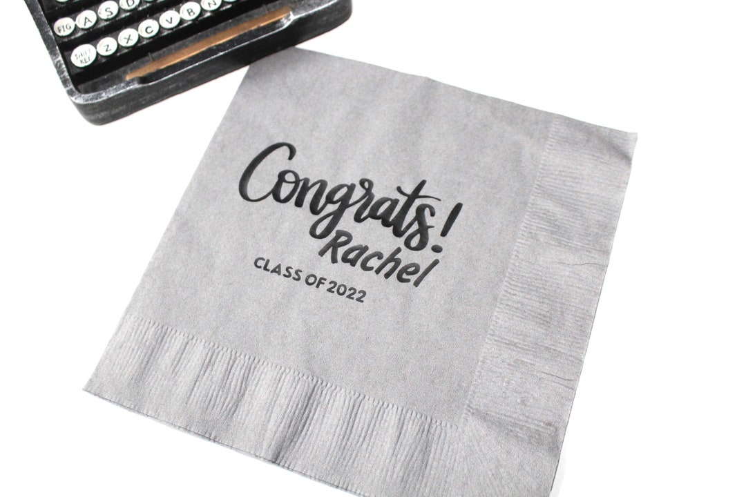 Congrats Napkins Custom Graduation Paper Napkins Etsy