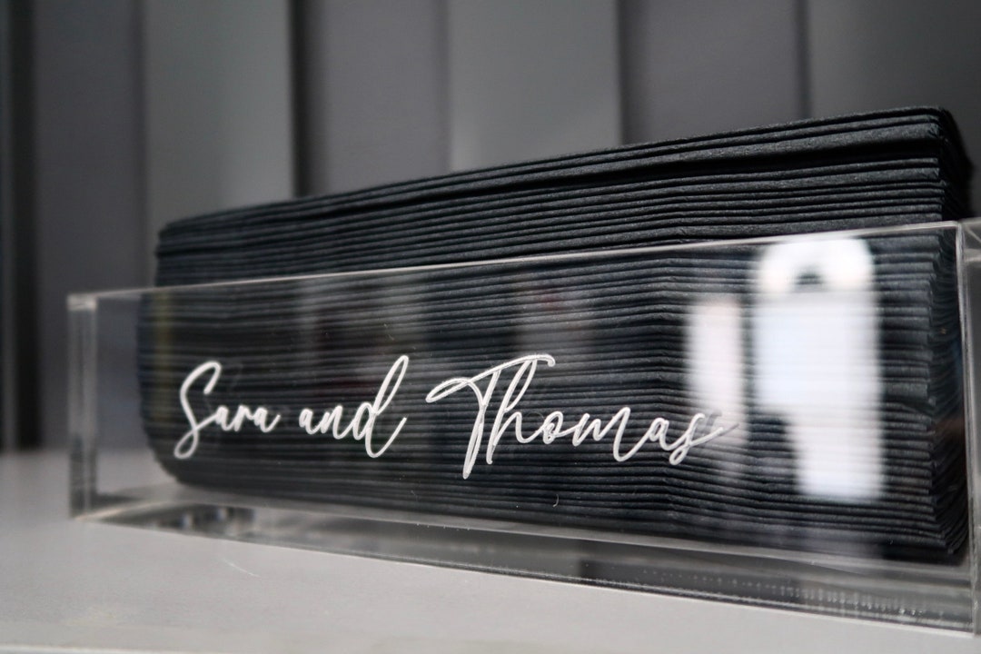Custom Acrylic Dinner Napkin Holder Laser Engraver, Personalized