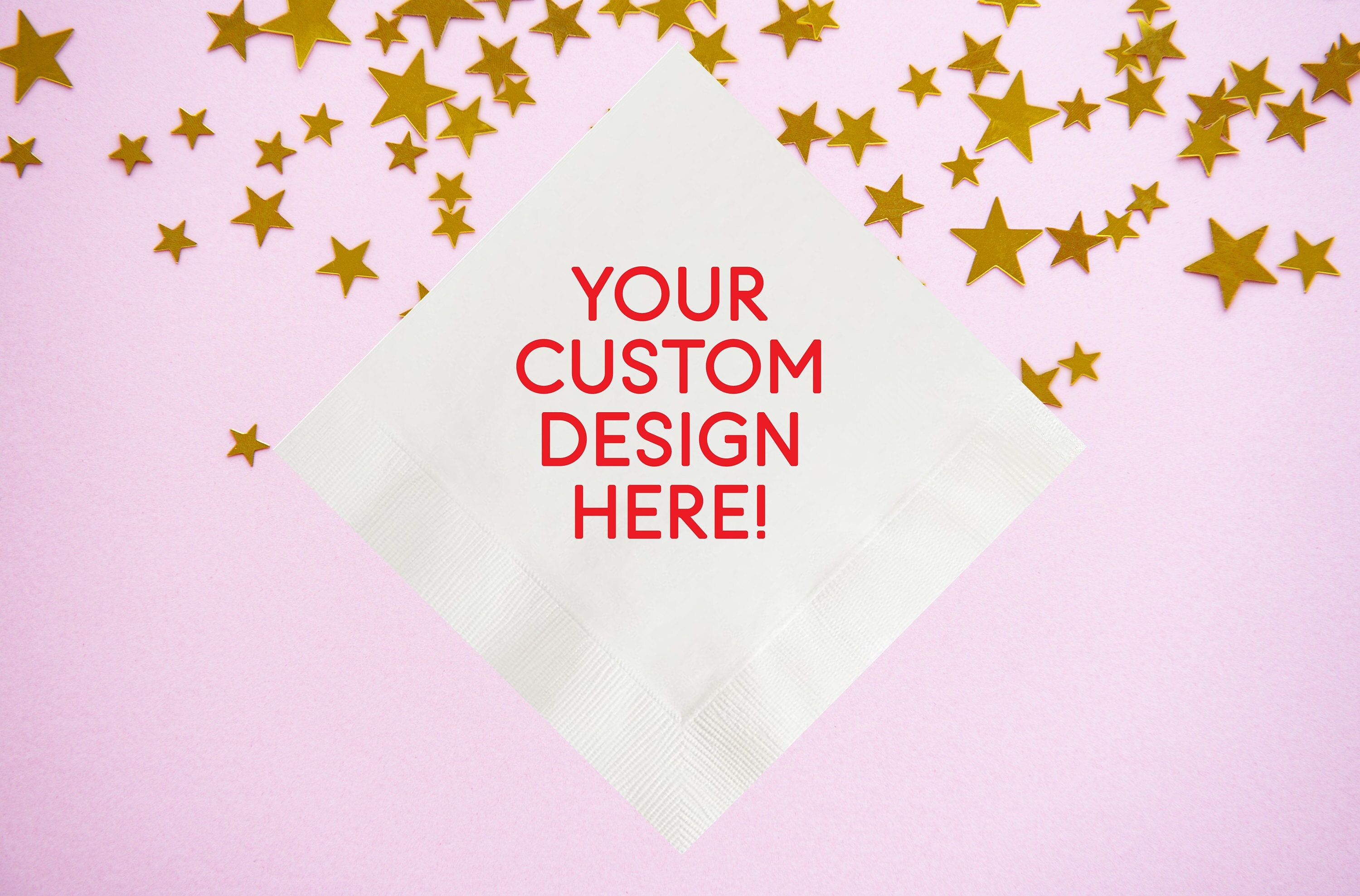 Personalized Logo Artwork Design, Custom Monogrammed Full Color Printed Cocktail Napkins, Wedding Company Corporate Business Event Party