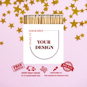 Personalized Large Full Color Logo Matchboxes, Wedding Event Favors
