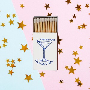 A Tini Bit Older Personalized Birthday Matchboxes with Martini Design 画像 7