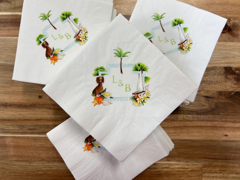 Personalized Full Color Logo Cocktail Napkins for Weddings & Corporate Events image 13