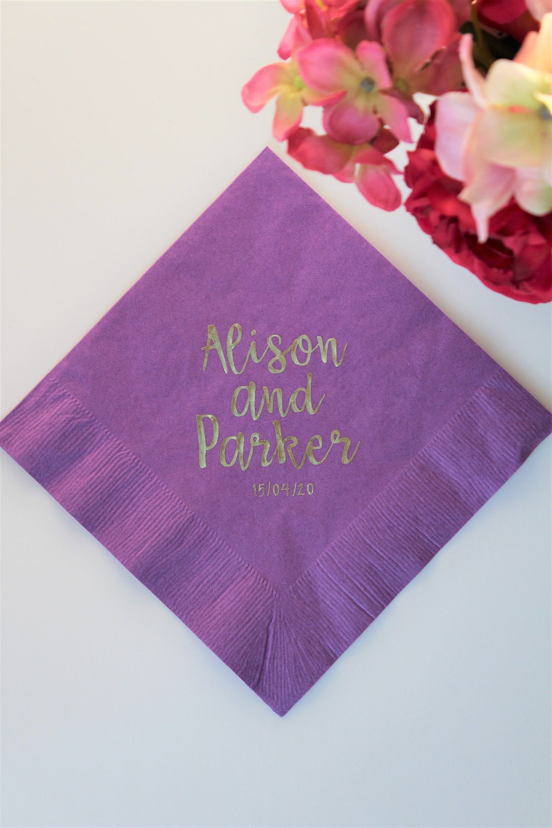 Modern Custom Name Personalized Napkins, Personalization Wedding