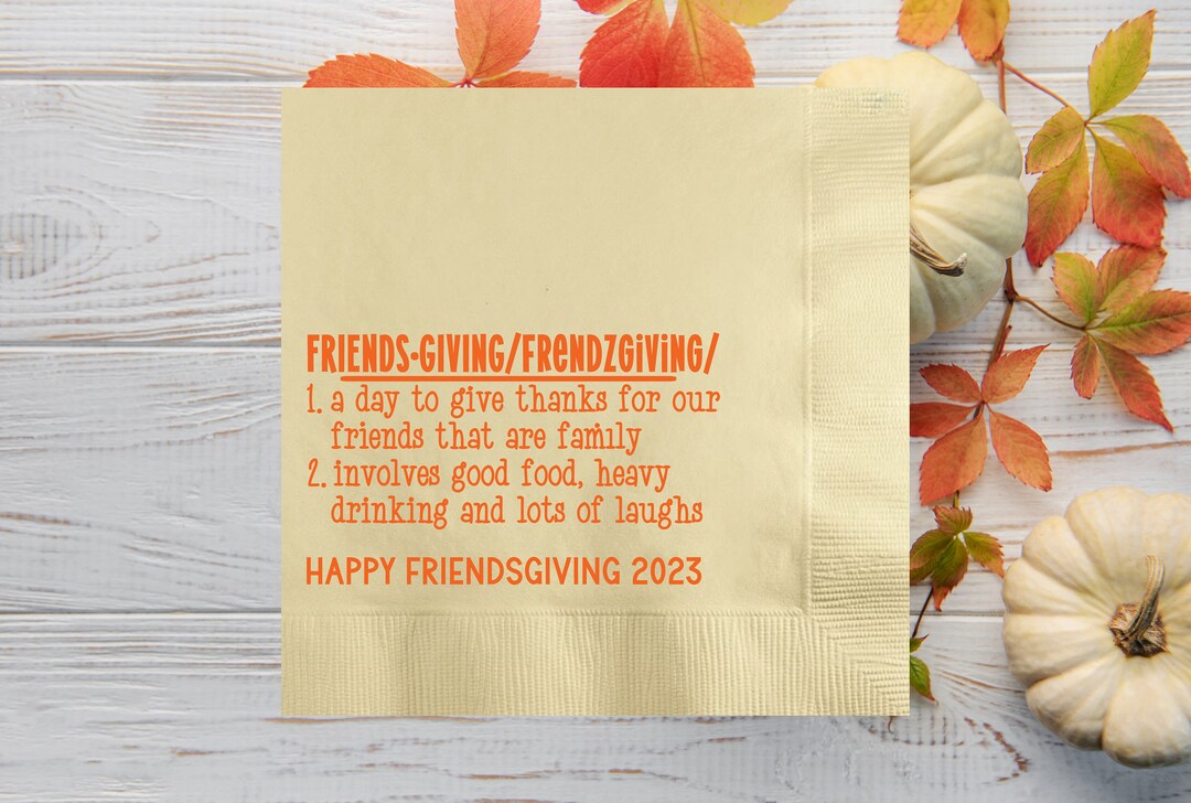 Friendsgiving Definition Personalized Napkins, Custom Funny Friendsgiving Fall Napkin, Modern
