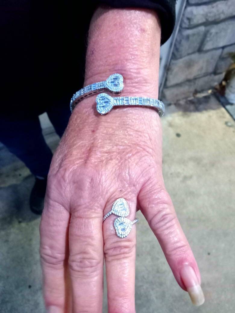 Iced Out Zircon Bracelet and Ring Set