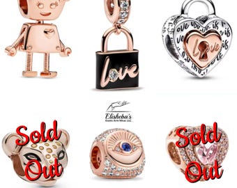 Pandora Style Rose Gold Individual Charms