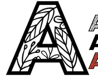 Leaf Letter SVG: Layered Alphabet Designs (Digital Files)