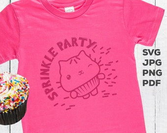 Sprinkle Party SVG Gabbys dollhouse svg, png, jpg, pdf. SPRINKLE PARTY birthday shirt. Cakey Cat svg Shirt
