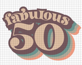 Fabuloso diseño de celebración del 50. 50. Diseño de camiseta 50 años. PNG SVG eps jpg pdf Diseño de camiseta del 50 cumpleaños