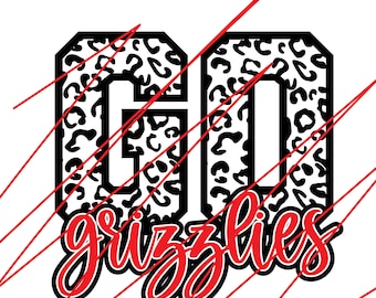 Go Grizzlies Leopard Print Cut File (SVG, Dxf, Png, Jpg, eps)