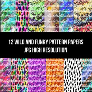 Wild Funky Letters Digital Paper Pack: Collage Grunge (Digital Download)