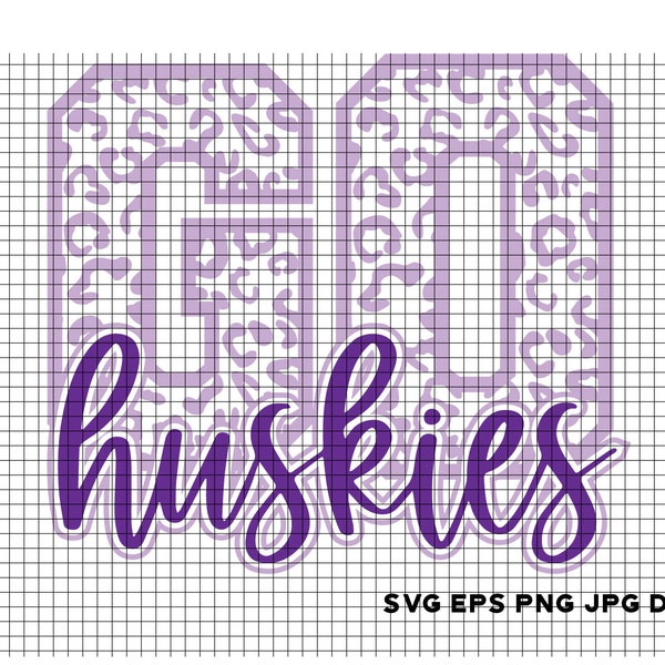 Go Huskies. huskies Leopard Print Athletic SVG png jpg eps and dxf cut file Huskies Football Huskies Basketball Huskies Mama Go Huskies