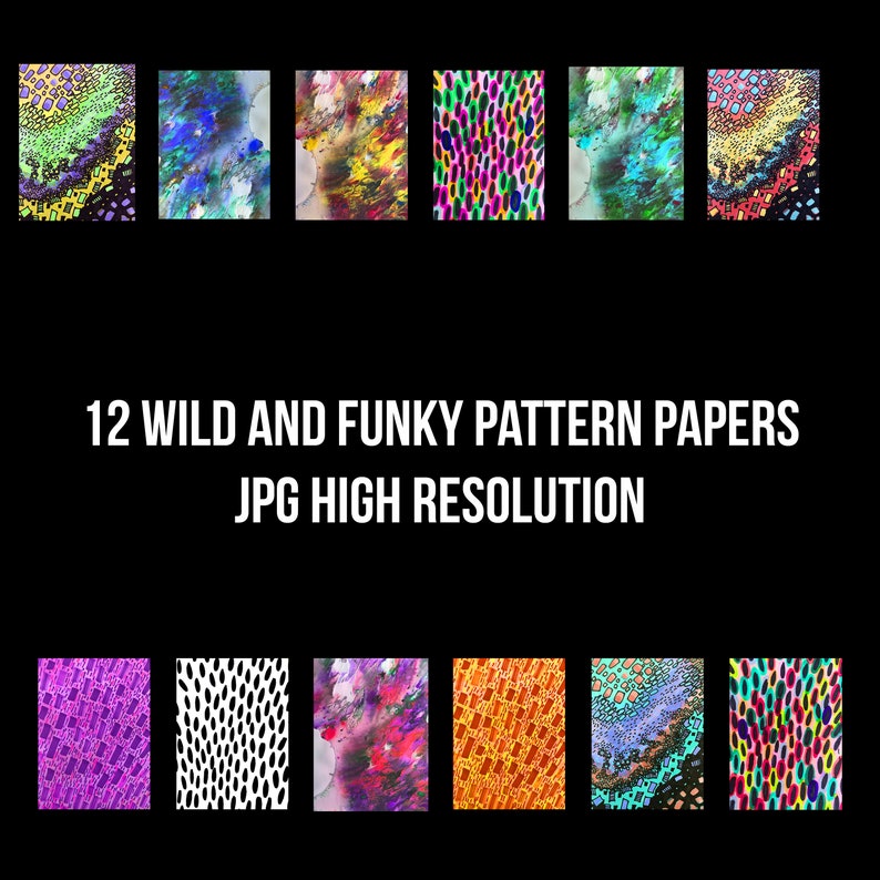 Wild Funky Letters Digital Paper Pack: Collage Grunge (digital Download ...