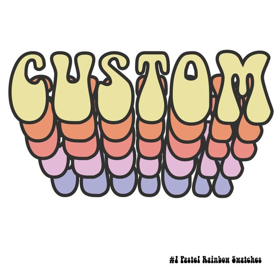 Custom Hippy Font Rainbow Design Rainbow 70s Design Rainbow - Etsy