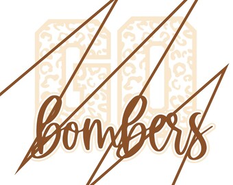 Go bomberscut file for Cricut and silhouette. SVG. Dxf. Png. Jpg. eps bombers Basketball, football, cheer, dance, XC, Mama, Wrestling,