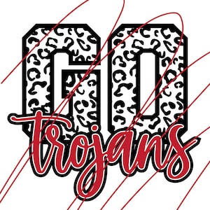 Go Trojans. Trojans Leopard Print Athletic SVG Png Jpg Eps and - Etsy