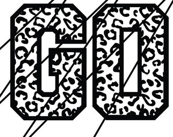 Leopard Print Athletic Letters GO: SVG Monogram (Digital Files)