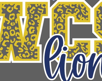 Gold Leopard Print WCS Lions Athletic SVG Cut File