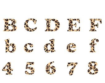 Lettres imprimées léopard : fichiers PNG, JPG pour bricolage (téléchargement numérique)