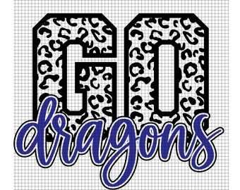 Fichier de coupe Go Dragons pour Cricut et silhouette. SVG. Dxf. PNG. Jpg. eps Dragons Basketball, football, cheer, danse, XC, Mama, Wrestling,