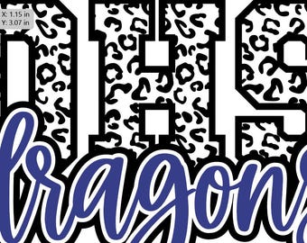 DHS Dragons Print: Athletic Team SVG, PNG, jpg Cut File