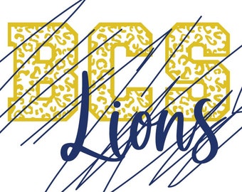 Gold Leopard BCS Lions SVG Cut File