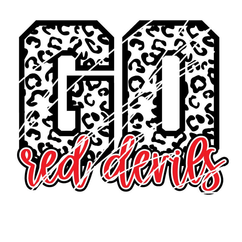 Fichier de coupe Go Red Devils pour Cricut et silhouette. SVG. Dxf. PNG. Jpg. eps Red Devil Basketball, football, cheer, danse, XC, Mama, Wrestling, image 1