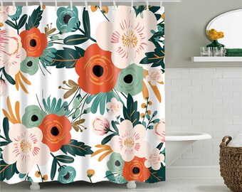 Floral Shower Curtain Etsy