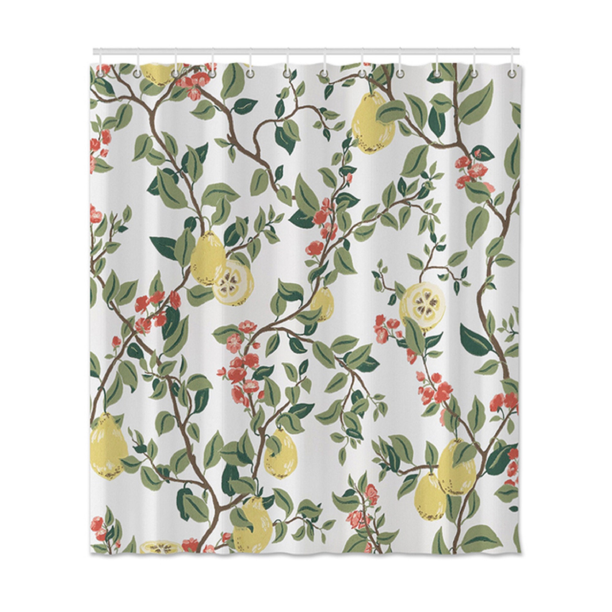 Fruit Shower Curtain Fresh Fruit Peach Waterproof Modern Etsy