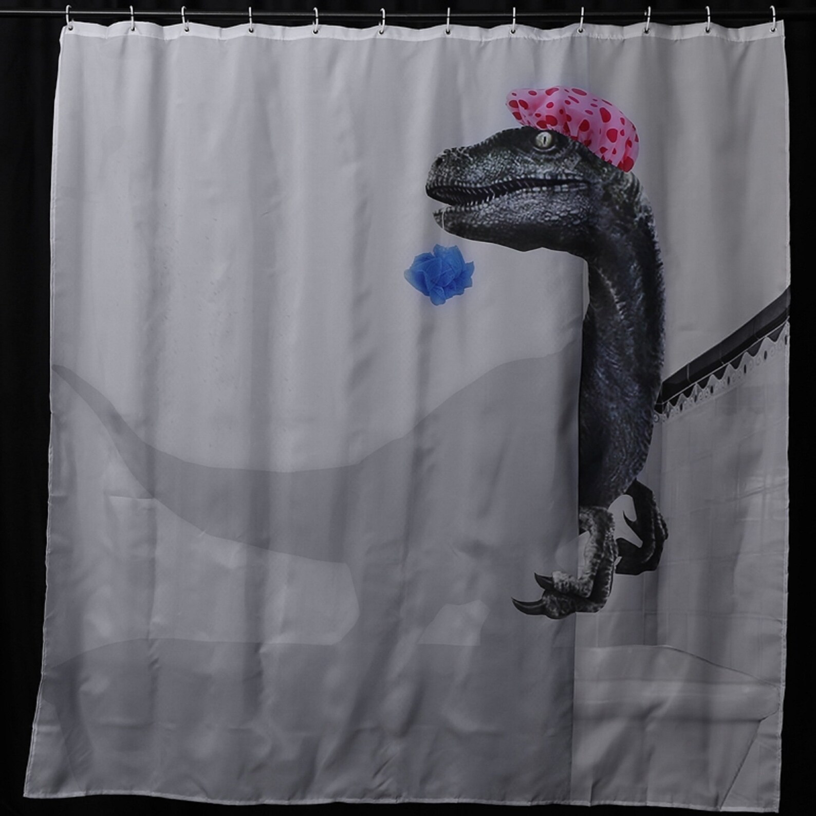 Cartoon Bathing Dinosaur Print Shower Curtain Waterproof Etsy
