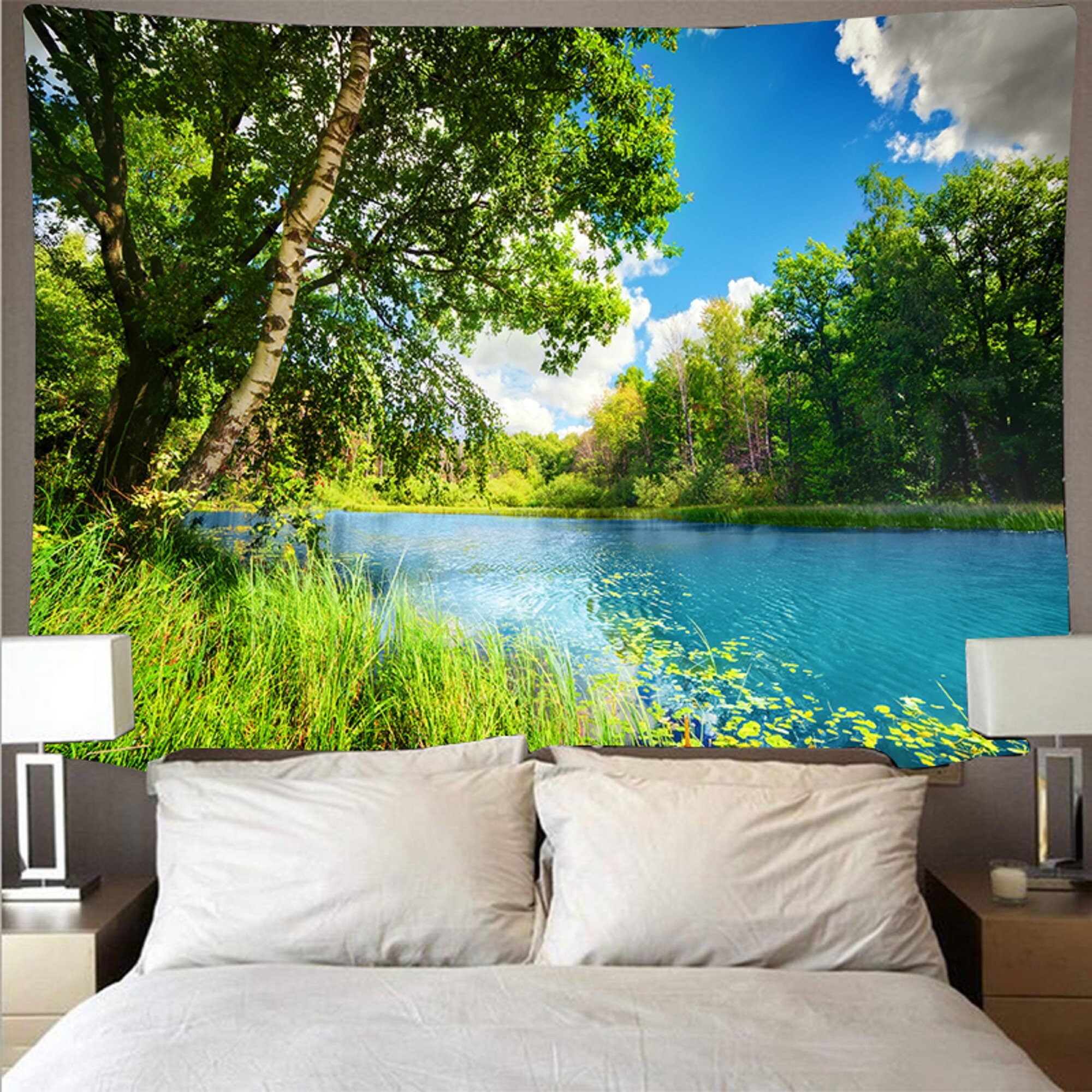 River Tapestry Lake Tapestry Travel Tapestry Scenery  Etsy