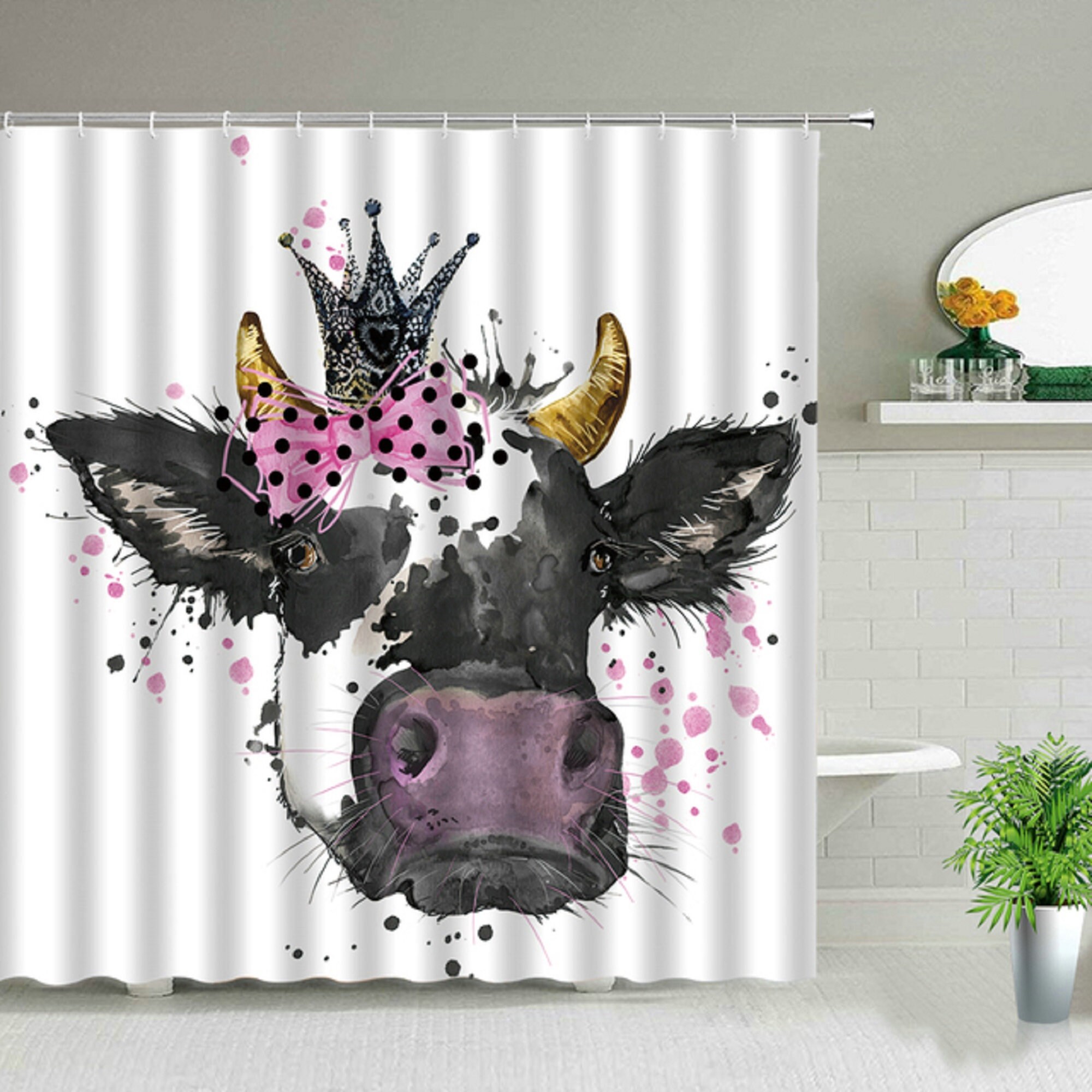 Animal Rural Farm Highland Cows Shower Curtains Lnspirational Etsy
