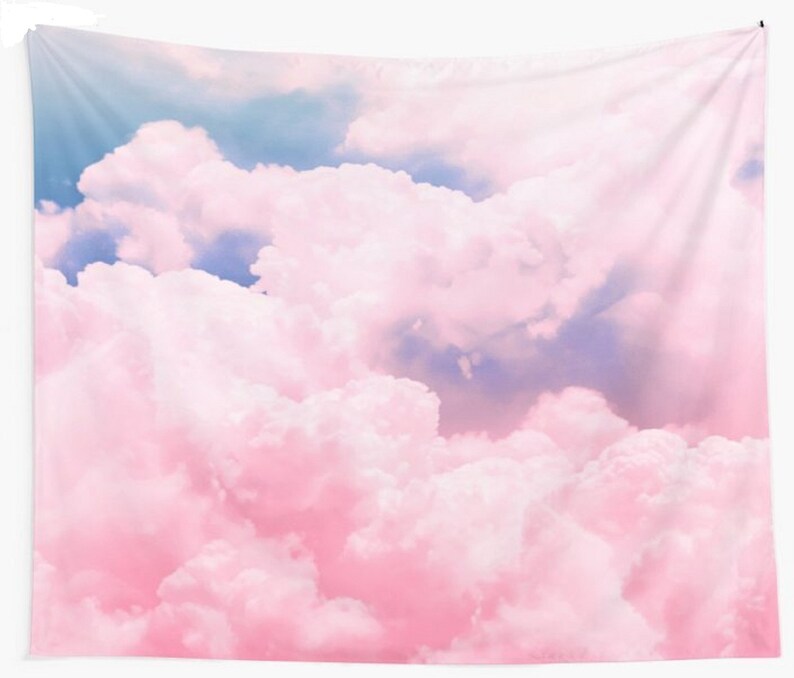 Pink Clouds Tapestry Sky Tapestry Art Tapestry Pink Cloudy Etsy