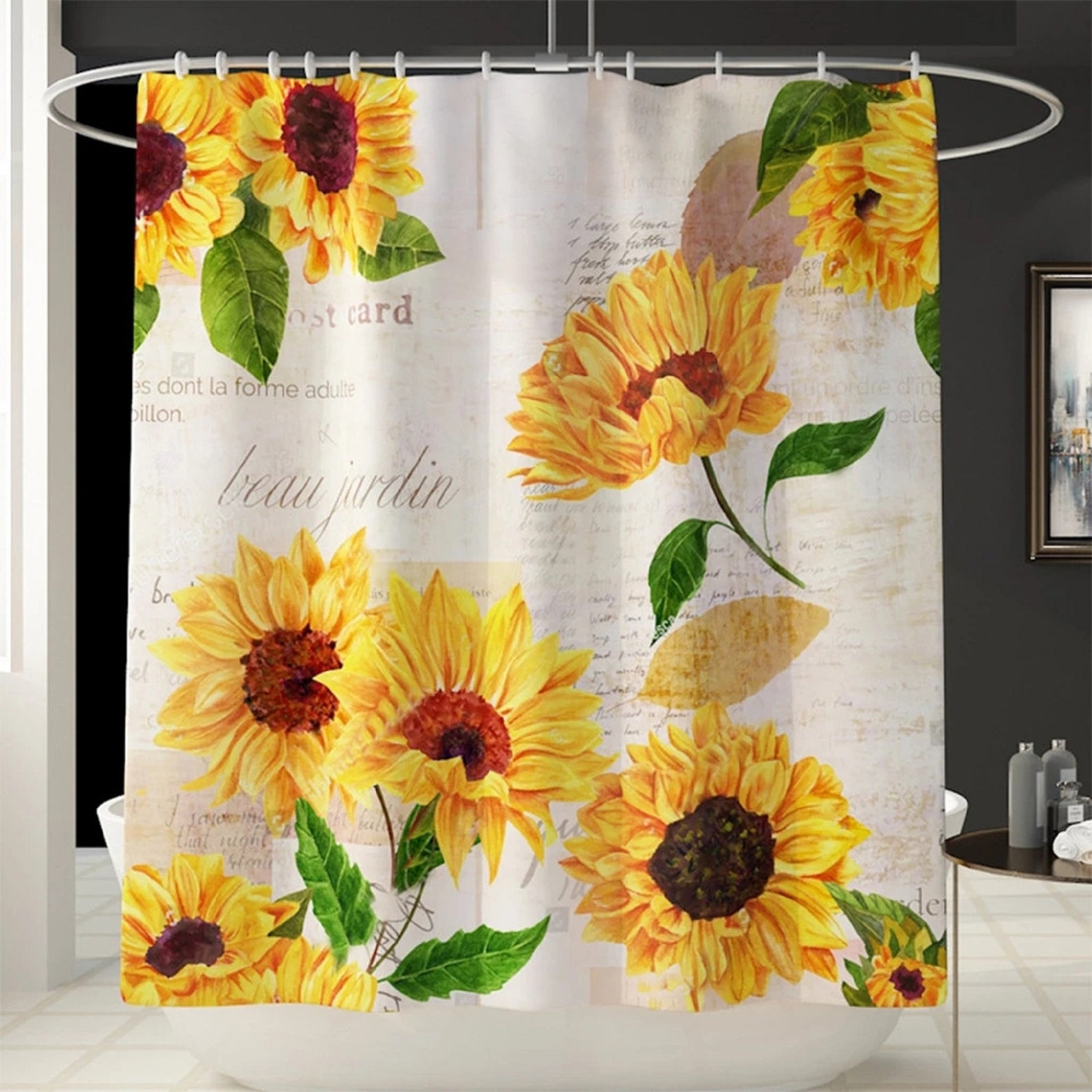 Sunflower Shower Curtain Kitchen Bath Bathroom Decoration Etsy