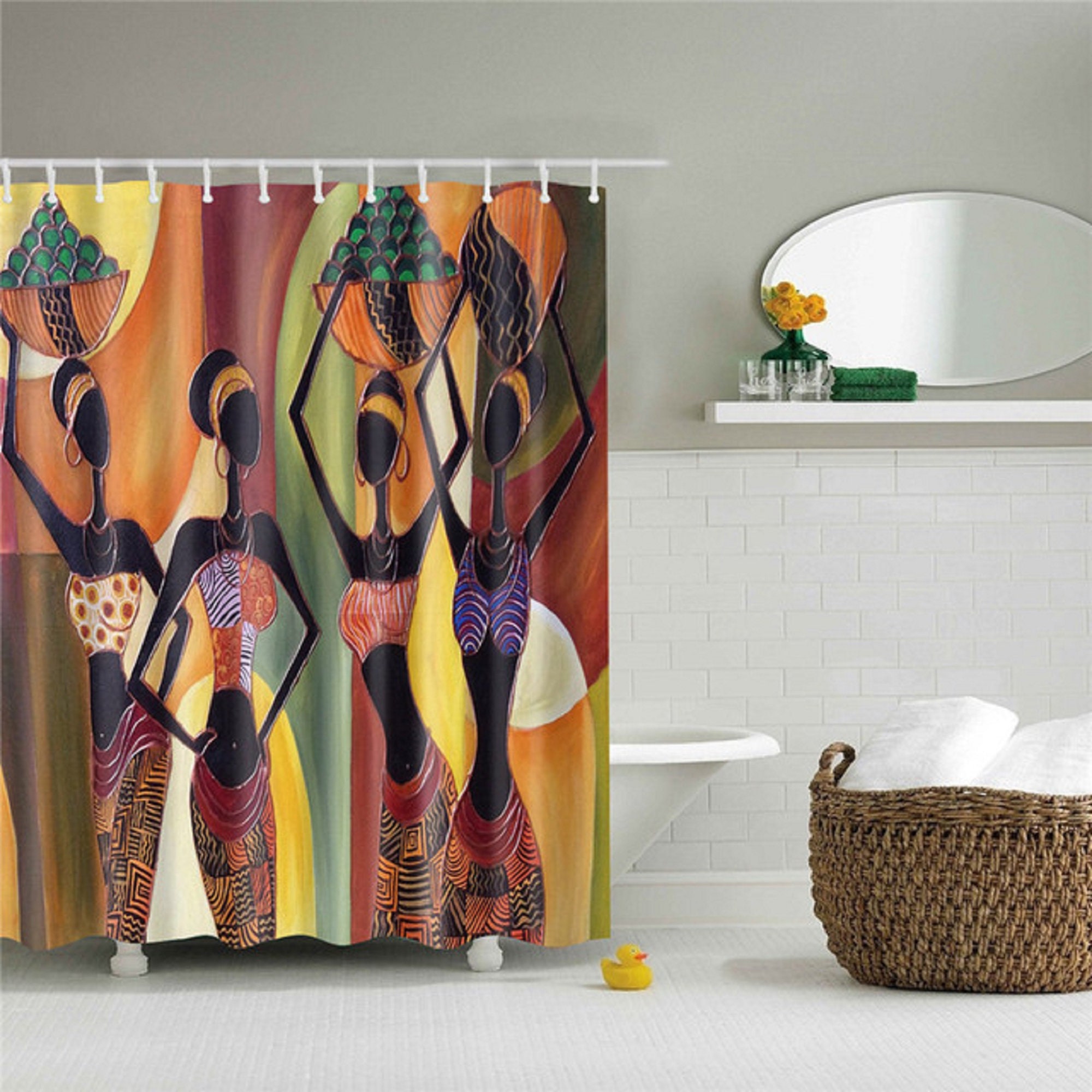 African American Women Shower Curtain Art Afro Black Woman Etsy