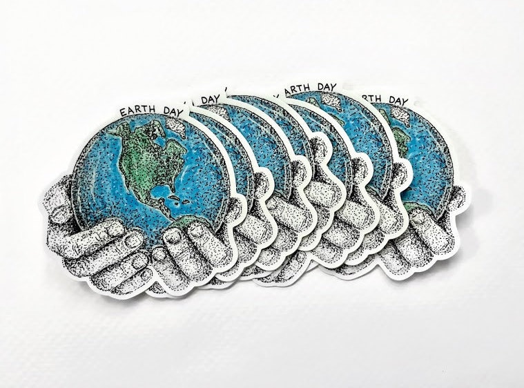 Earth Sticker - Earth Day - Etsy